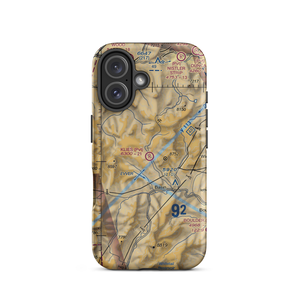 Klies Air Strip (MT43) VFR Sectional  Tough iPhone Case iPhone 16 model shown