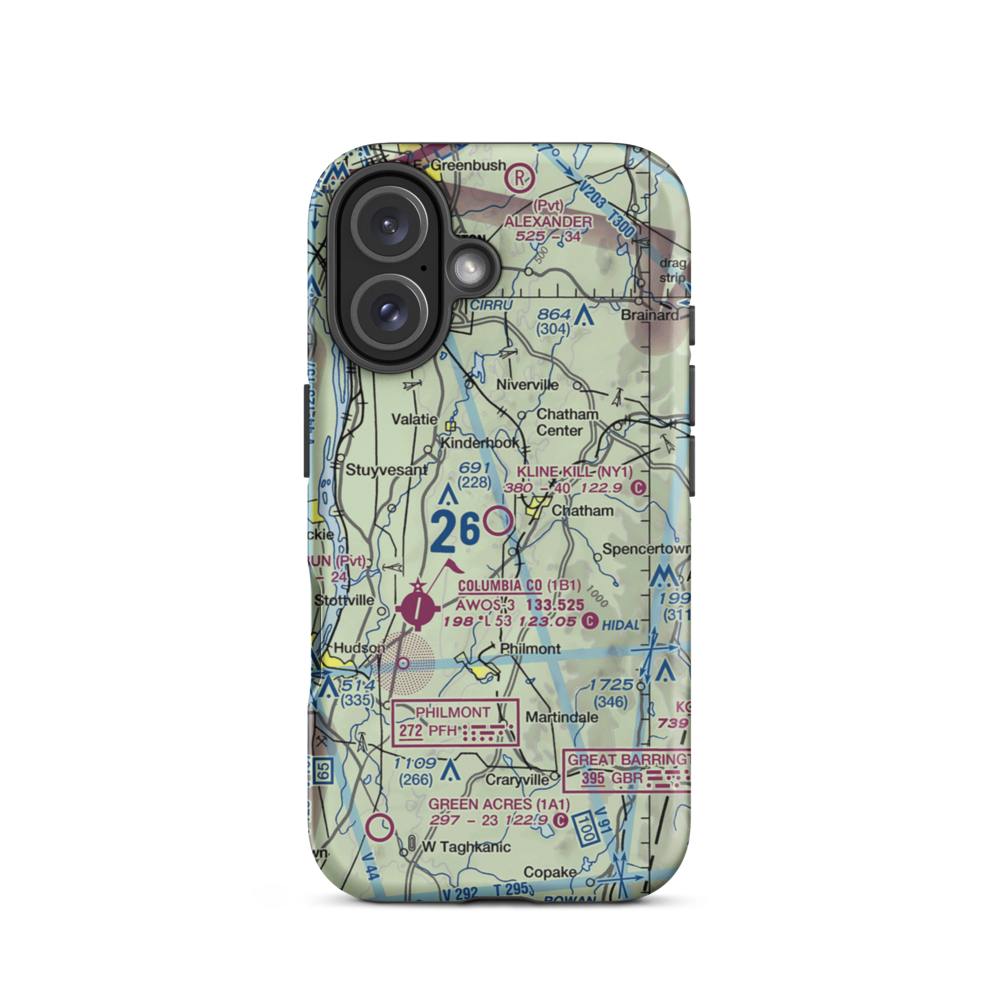 Kline Kill Airport (NY1) VFR Sectional  Tough iPhone Case iPhone 16 model shown