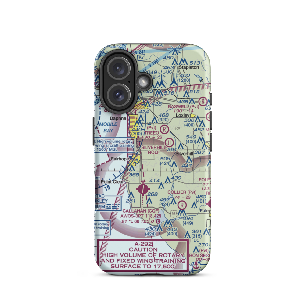 Klumpp Airport (AL78) VFR Sectional  Tough iPhone Case iPhone 16 model shown