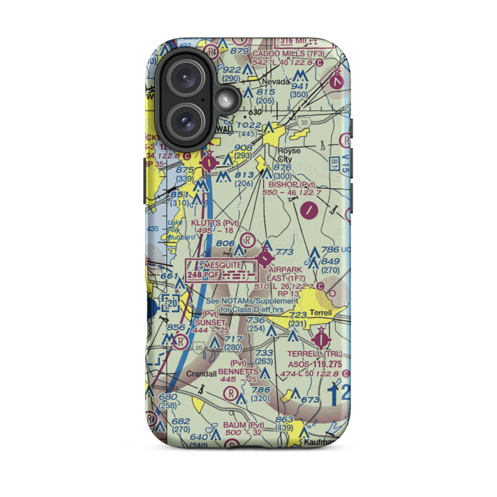 Klutts Field (20XS) VFR Sectional  Tough iPhone Case iPhone 16 Plus model shown