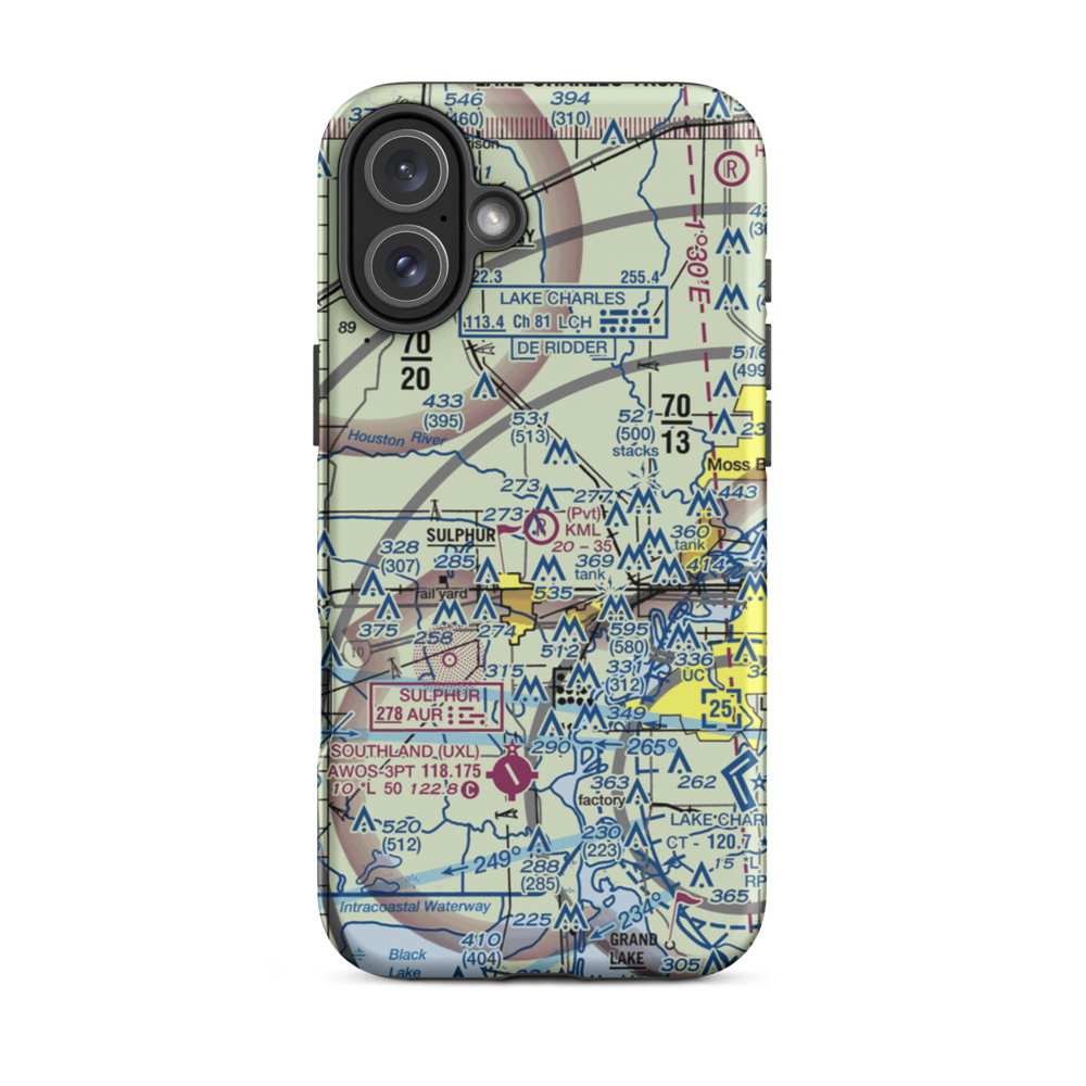 Kml Airport (12LA) VFR Sectional  Tough iPhone Case iPhone 16 Plus model shown