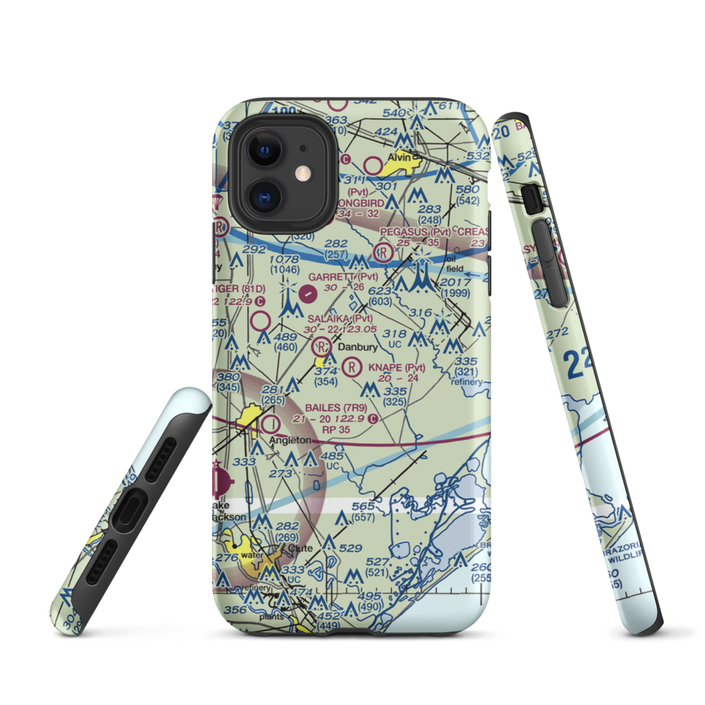Knape Airport (2XA2) VFR Sectional  Tough iPhone Case iPhone 11 model shown