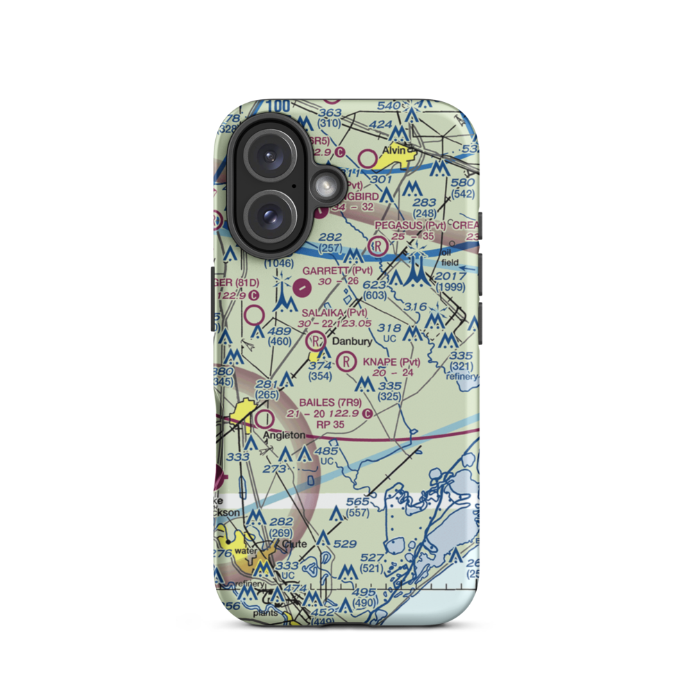 Knape Airport (2XA2) VFR Sectional  Tough iPhone Case iPhone 16 model shown