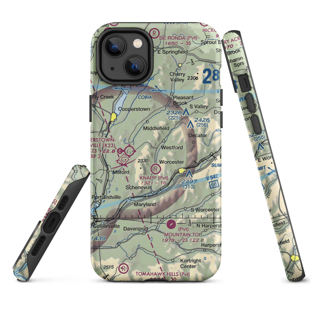 Knapp Airport (6NK0) VFR Sectional  Tough iPhone Case iPhone 14 Plus model shown