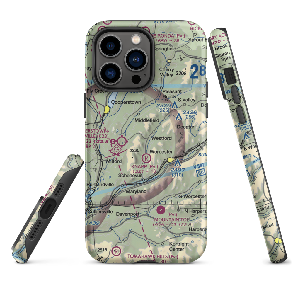 Knapp Airport (6NK0) VFR Sectional  Tough iPhone Case iPhone 14 Pro Max model shown