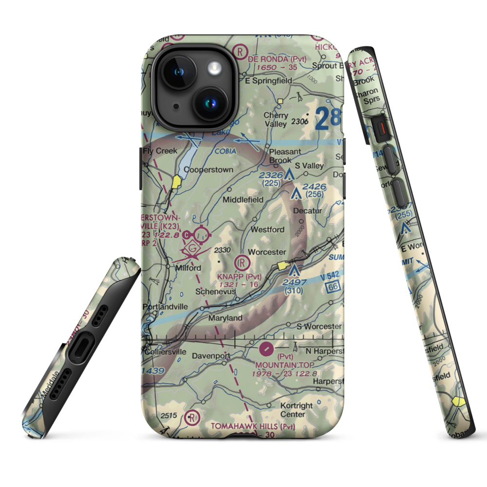 Knapp Airport (6NK0) VFR Sectional  Tough iPhone Case iPhone 15 Plus model shown