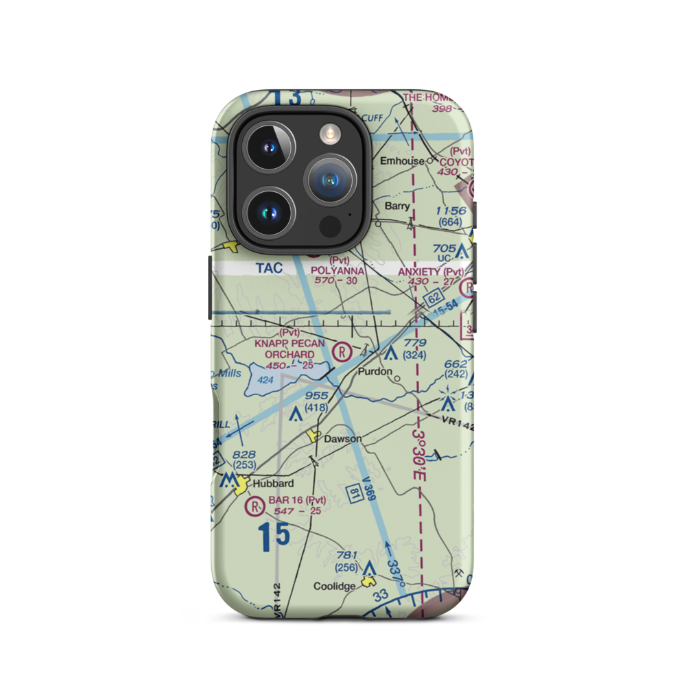 Knapp Pecan Orchard Airpark (5TS3) VFR Sectional  Tough iPhone Case iPhone 16 Pro model shown