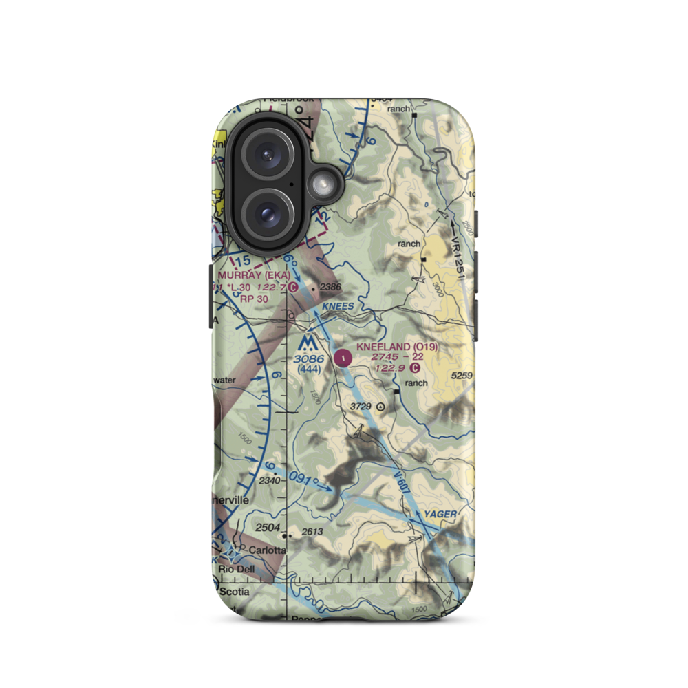 Kneeland Airport (O19) VFR Sectional  Tough iPhone Case iPhone 16 model shown
