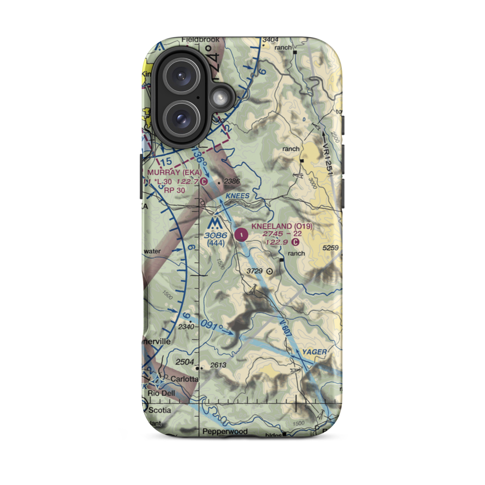 Kneeland Airport (O19) VFR Sectional  Tough iPhone Case iPhone 16 Plus model shown