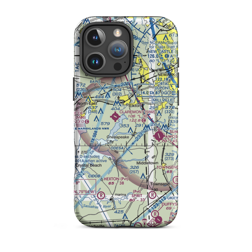 Knollwood Farm Airport (93MD) VFR Sectional  Tough iPhone Case iPhone 16 Pro Max model shown