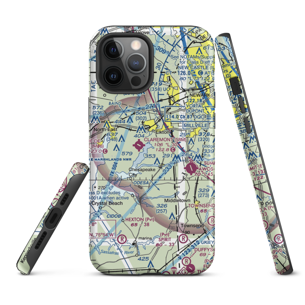Knollwood Farm Airport (93MD) VFR Sectional  Tough iPhone Case iPhone 12 Pro Max model shown
