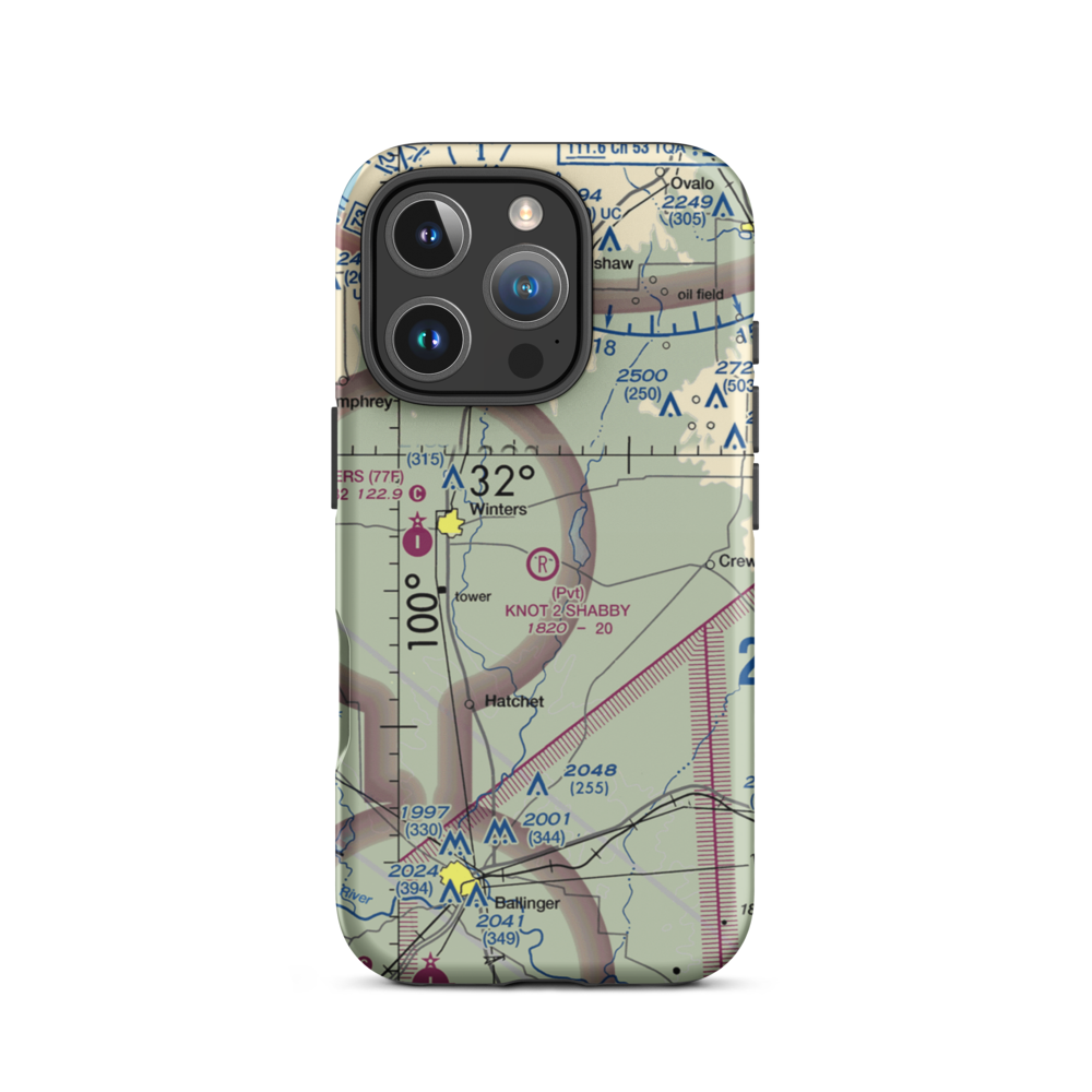 Knot 2 Shabby Airport (5TA6) VFR Sectional  Tough iPhone Case iPhone 16 Pro model shown