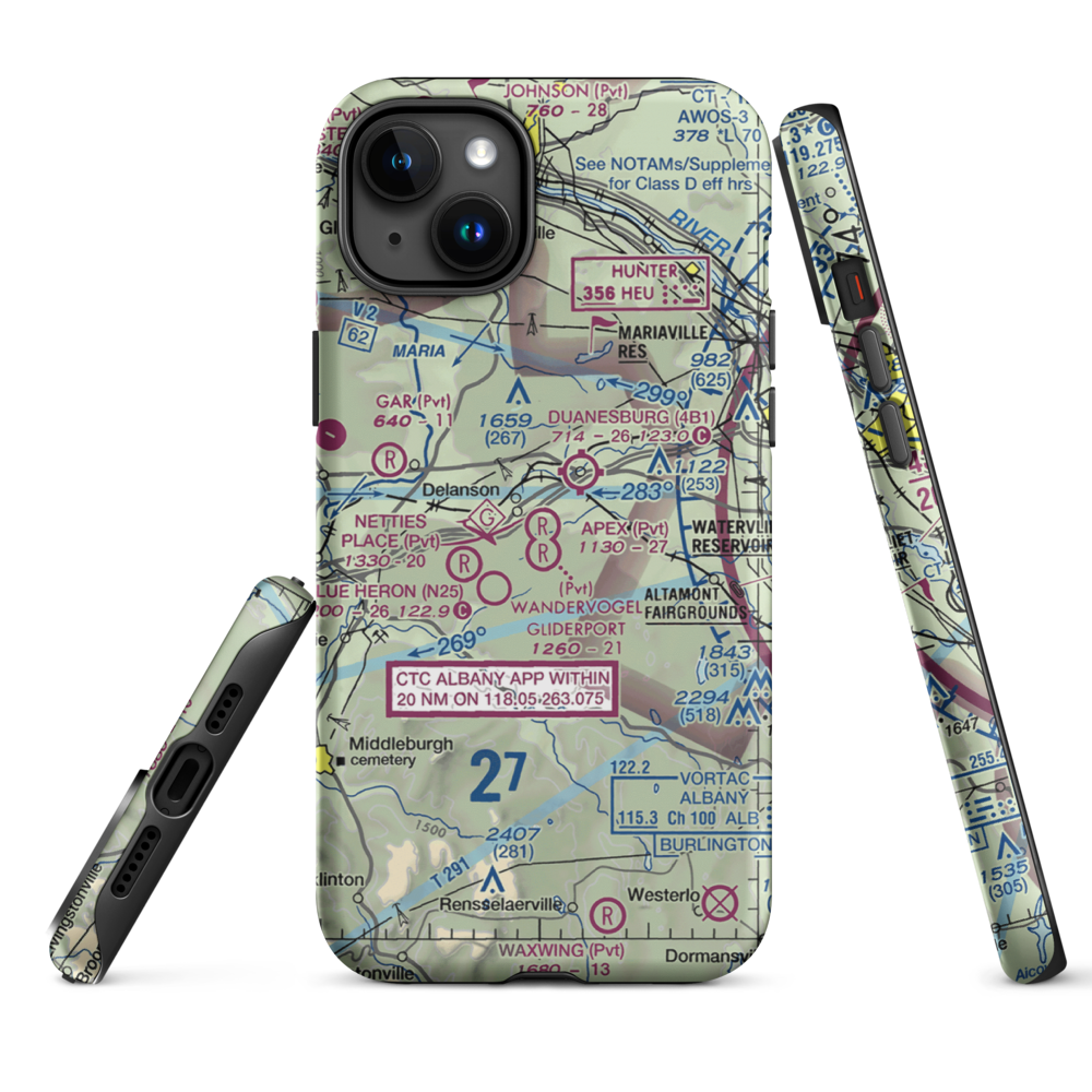 Knox Airport (N65) VFR Sectional  Tough iPhone Case iPhone 15 Plus model shown