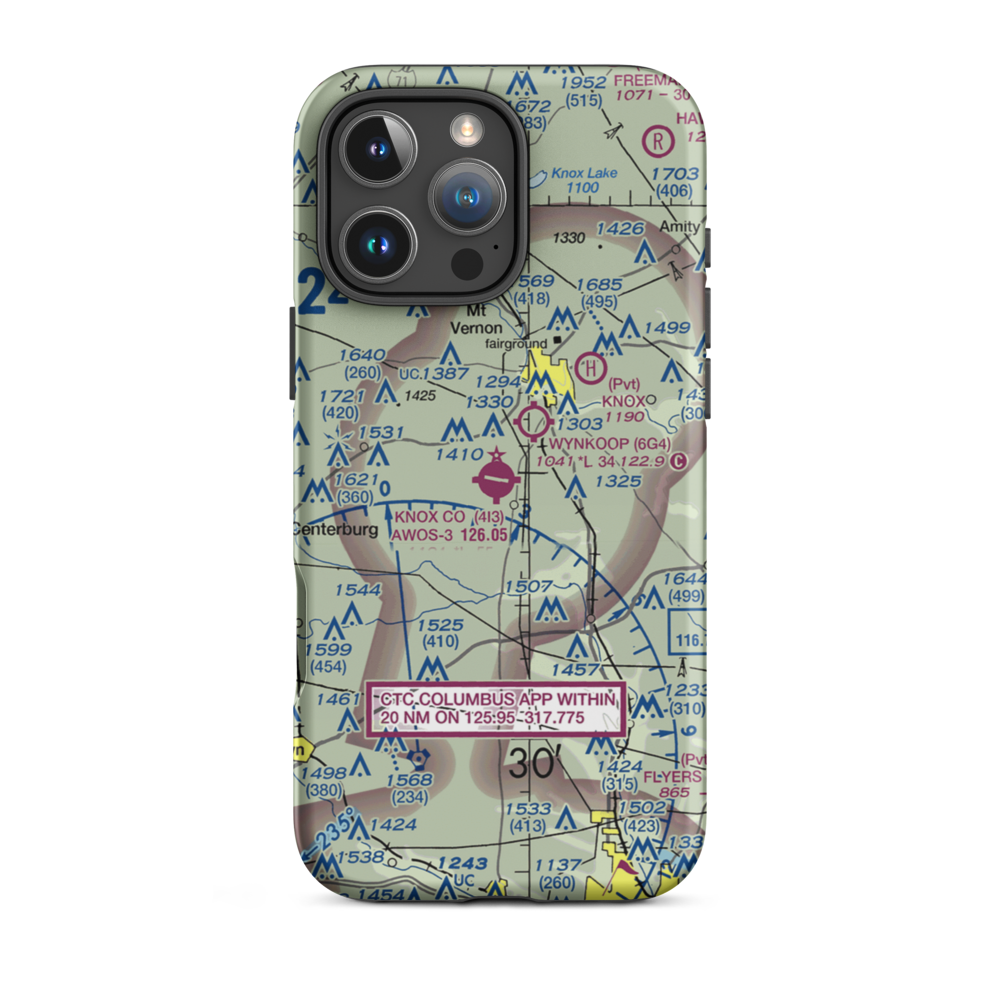Knox County Airport (4I3) VFR Sectional  Tough iPhone Case iPhone 16 Pro Max model shown