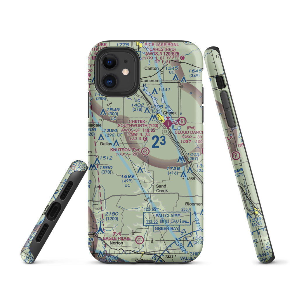 Knutson Farms Airport (3WN6) VFR Sectional  Tough iPhone Case iPhone 11 model shown