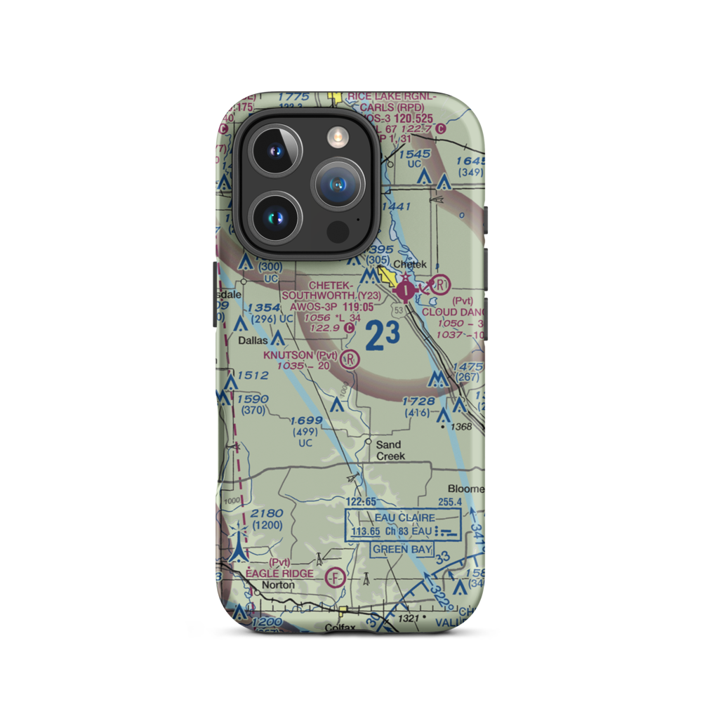 Knutson Farms Airport (3WN6) VFR Sectional  Tough iPhone Case iPhone 16 Pro model shown