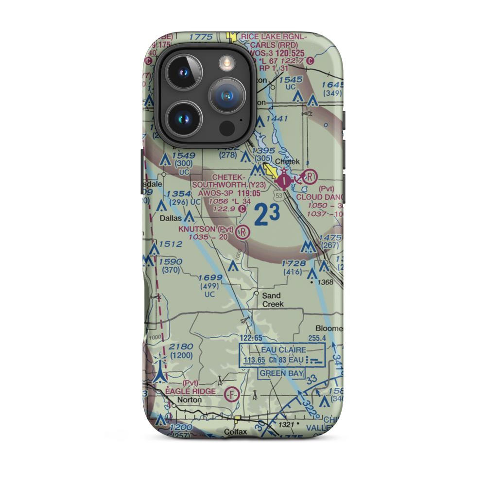 Knutson Farms Airport (3WN6) VFR Sectional  Tough iPhone Case iPhone 16 Pro Max model shown