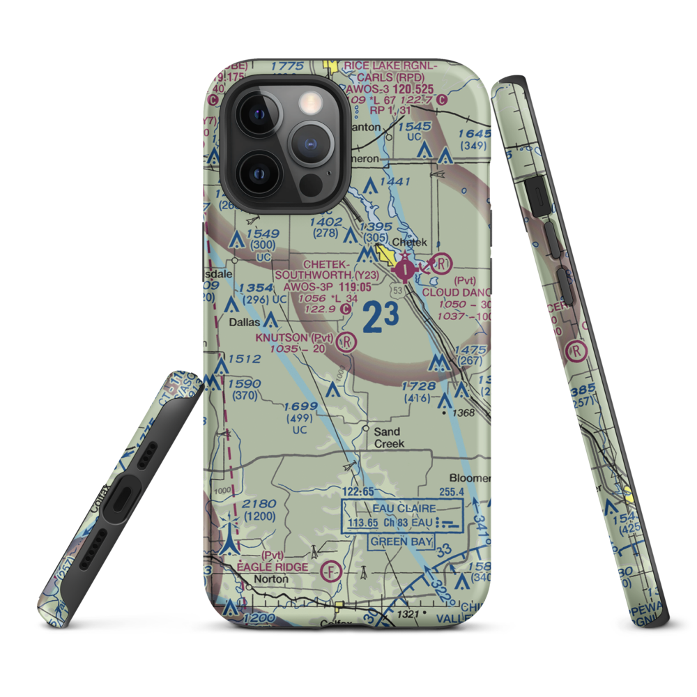 Knutson Farms Airport (3WN6) VFR Sectional  Tough iPhone Case iPhone 12 Pro Max model shown