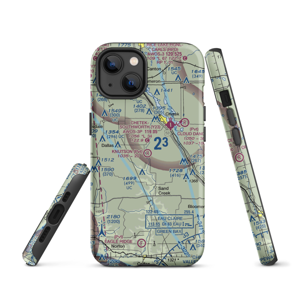 Knutson Farms Airport (3WN6) VFR Sectional  Tough iPhone Case iPhone 13 model shown