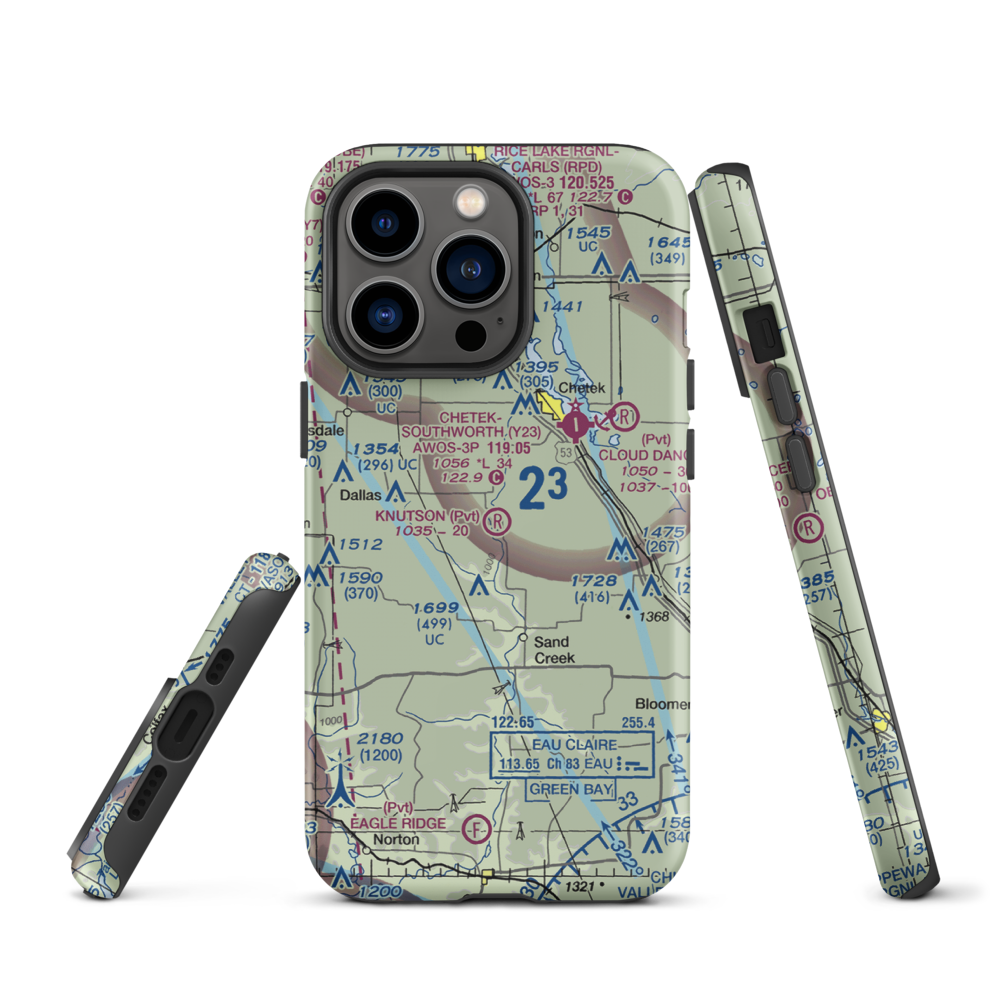 Knutson Farms Airport (3WN6) VFR Sectional  Tough iPhone Case iPhone 13 Pro model shown