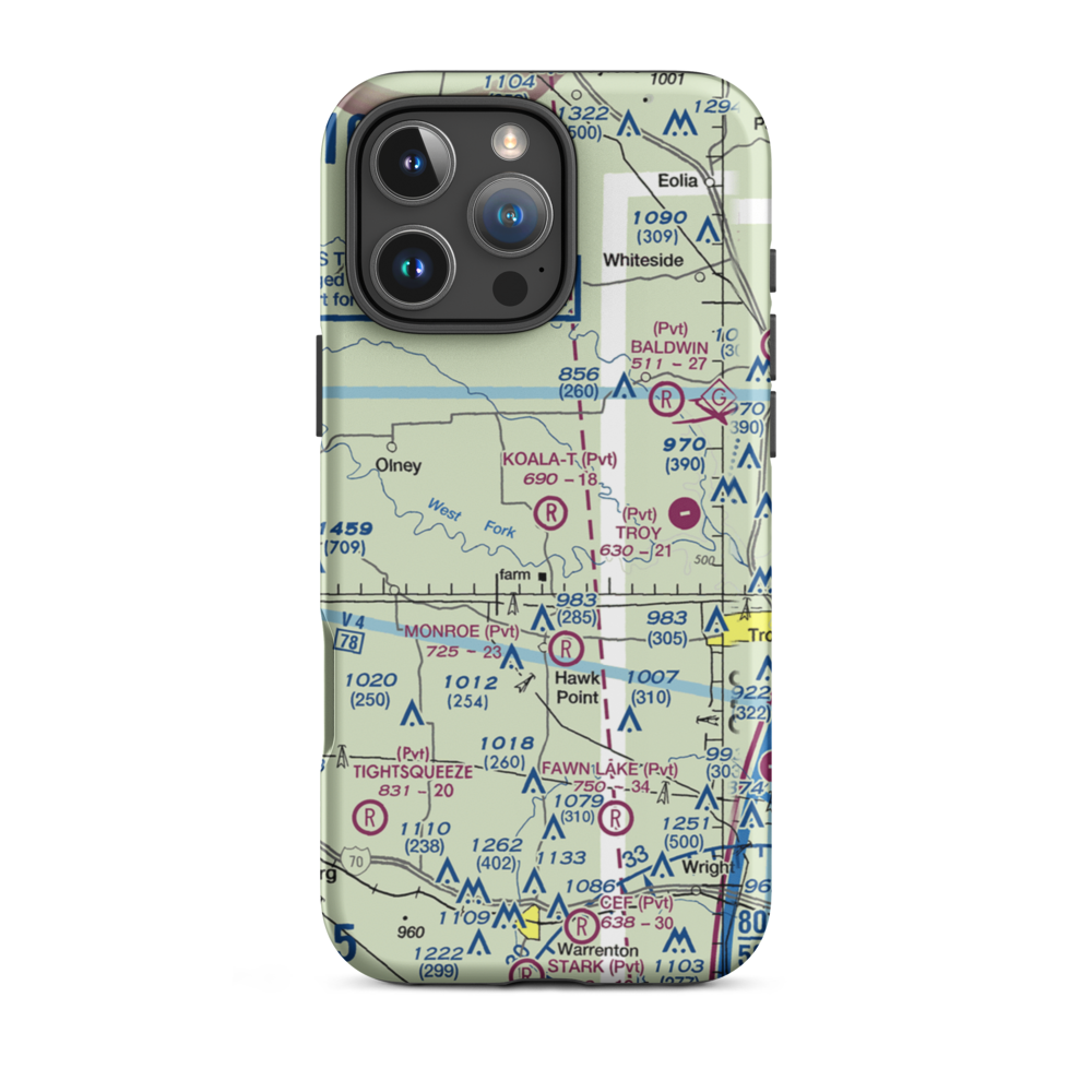 Koala-T-Field Airport (74MU) VFR Sectional  Tough iPhone Case iPhone 16 Pro Max model shown
