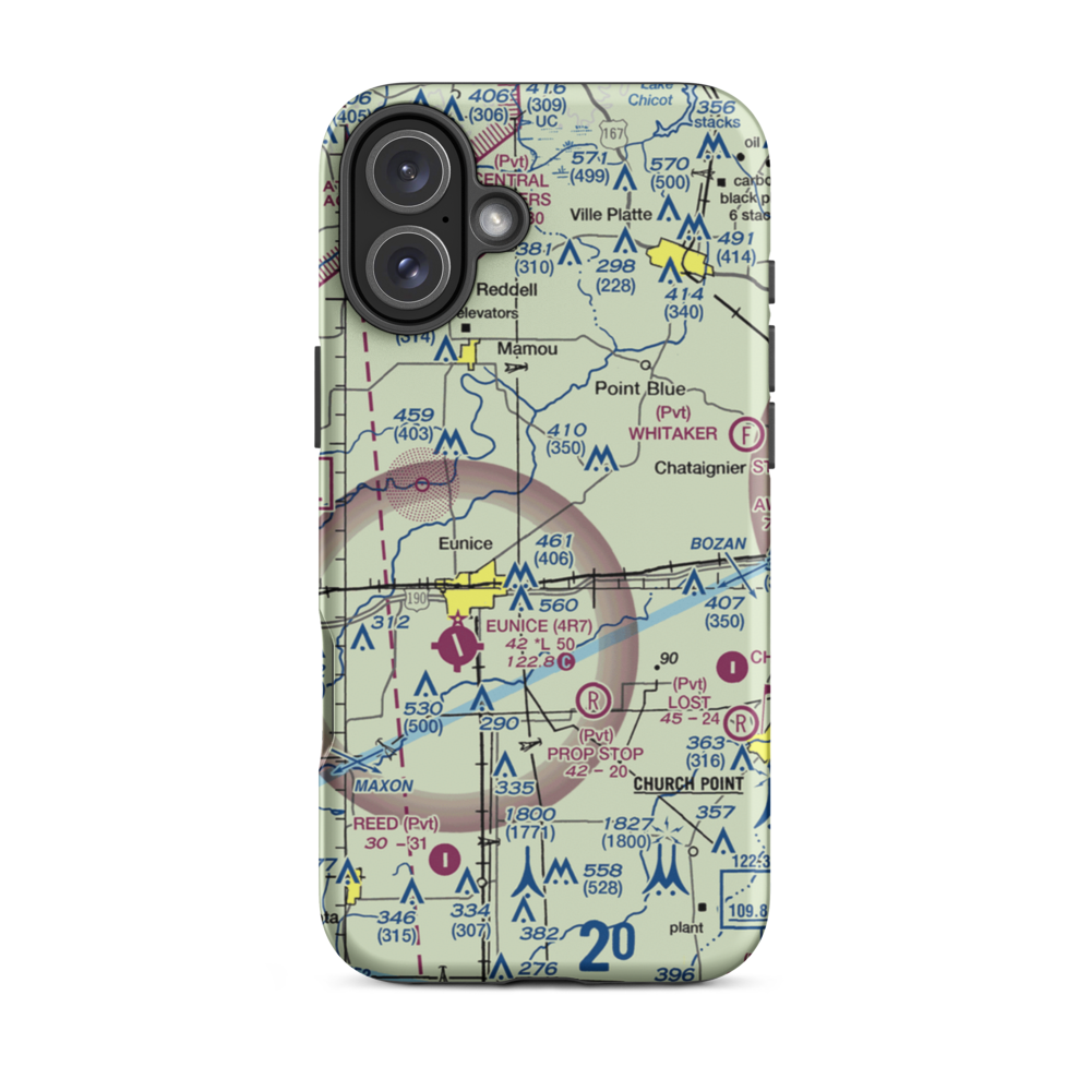 Koch Airport (91LA) VFR Sectional  Tough iPhone Case iPhone 16 Plus model shown