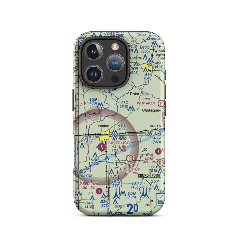 Koch Airport (91LA) VFR Sectional  Tough iPhone Case iPhone 16 Pro model shown