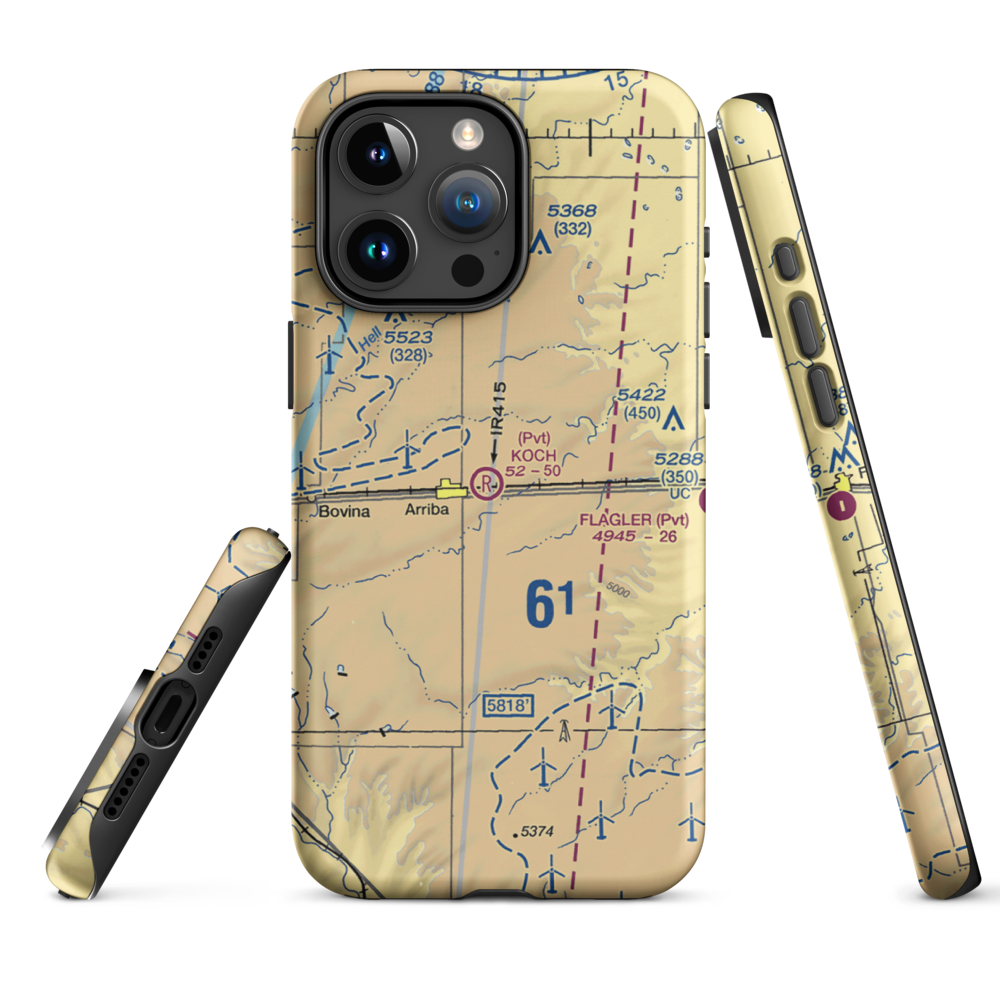 Koch Field (7CO4) VFR Sectional  Tough iPhone Case iPhone 15 Pro Max model shown