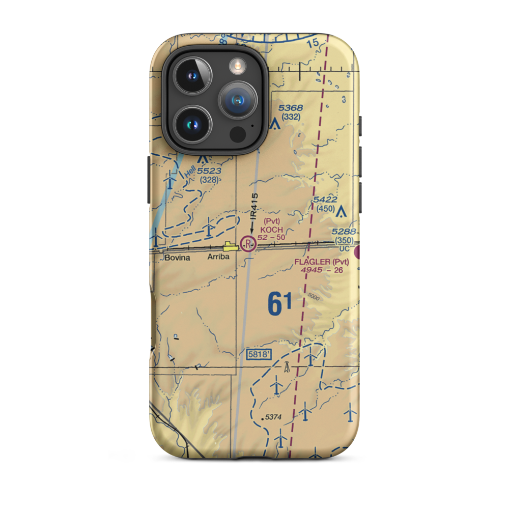 Koch Field (7CO4) VFR Sectional  Tough iPhone Case iPhone 16 Pro Max model shown