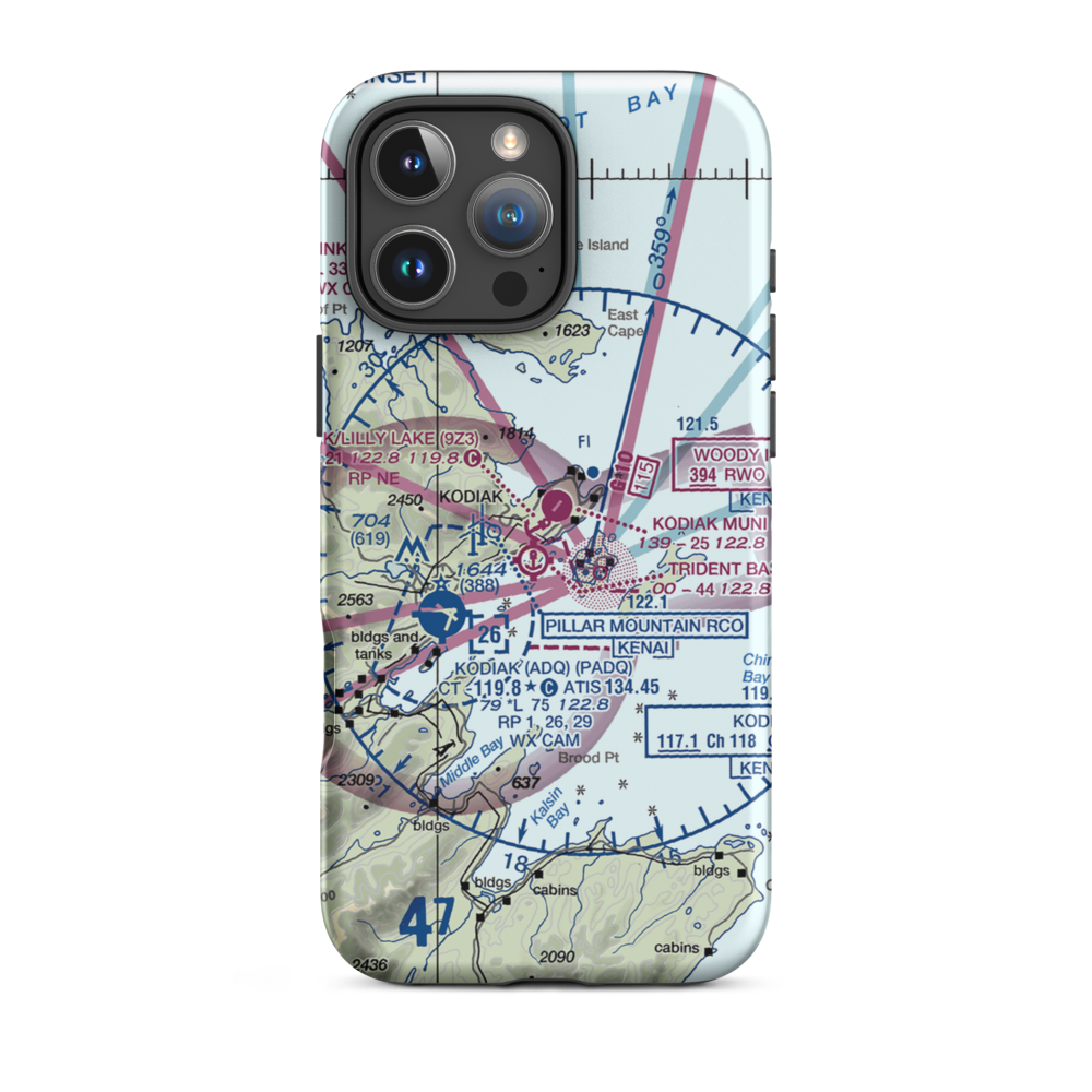Kodiak /Lilly Lake/ Seaplane Base (9Z3) VFR Sectional  Tough iPhone Case iPhone 16 Pro Max model shown