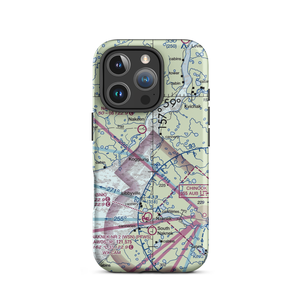 Koggiung Airport (5KO) VFR Sectional  Tough iPhone Case iPhone 16 Pro model shown