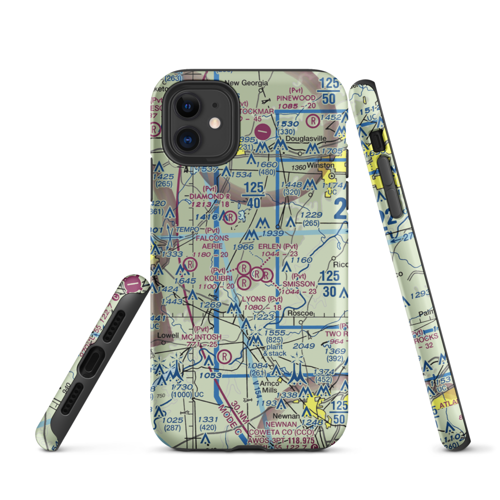 Kolibri Airport (6GA5) VFR Sectional  Tough iPhone Case iPhone 11 model shown