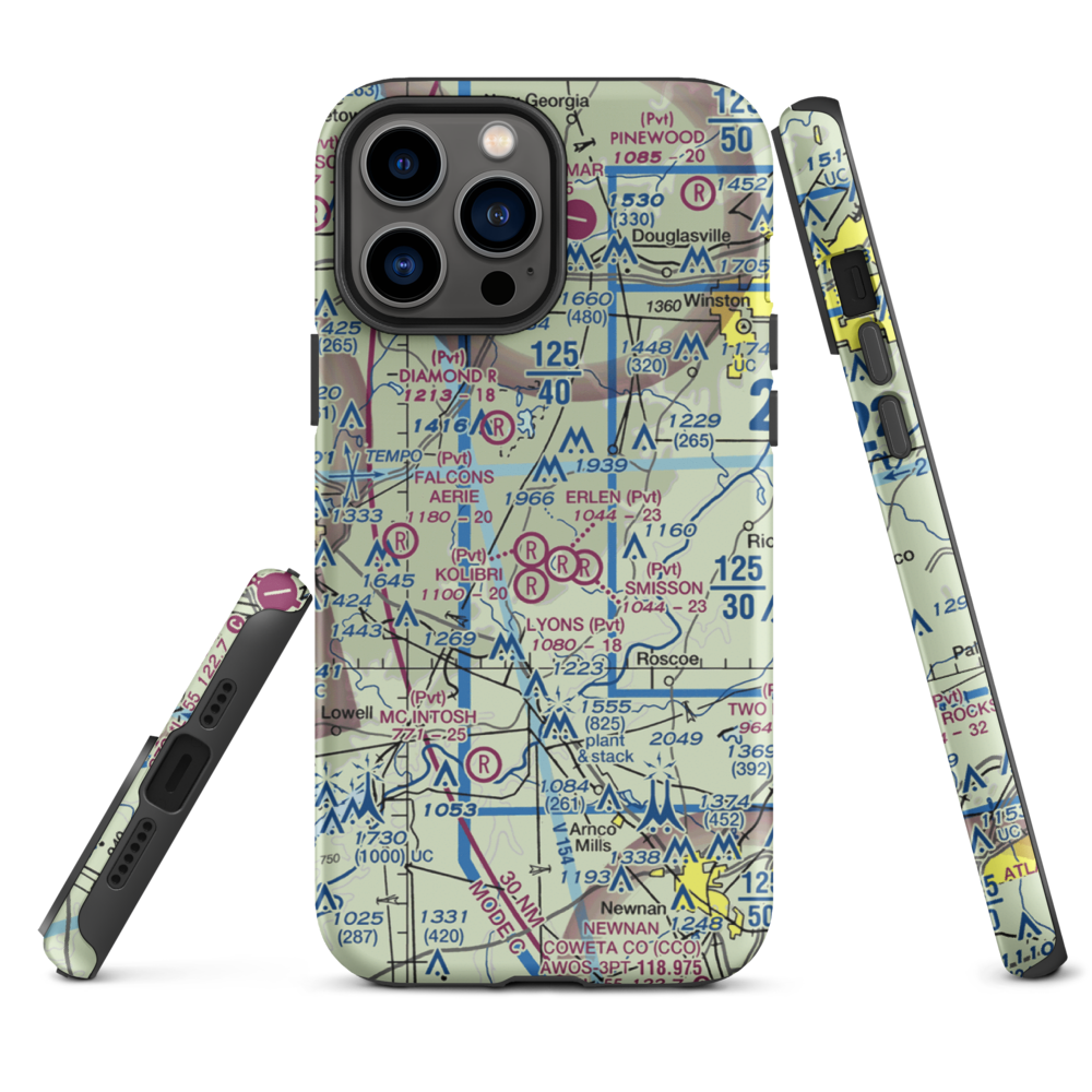 Kolibri Airport (6GA5) VFR Sectional  Tough iPhone Case iPhone 13 Pro Max model shown