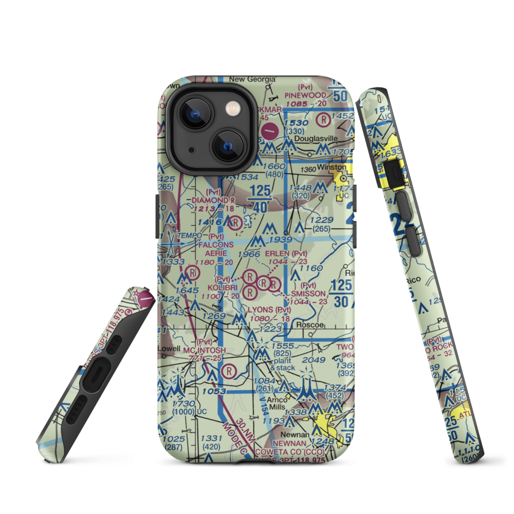 Kolibri Airport (6GA5) VFR Sectional  Tough iPhone Case iPhone 14 model shown