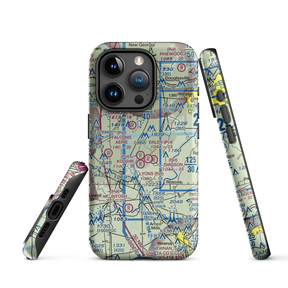Kolibri Airport (6GA5) VFR Sectional  Tough iPhone Case iPhone 15 Pro model shown