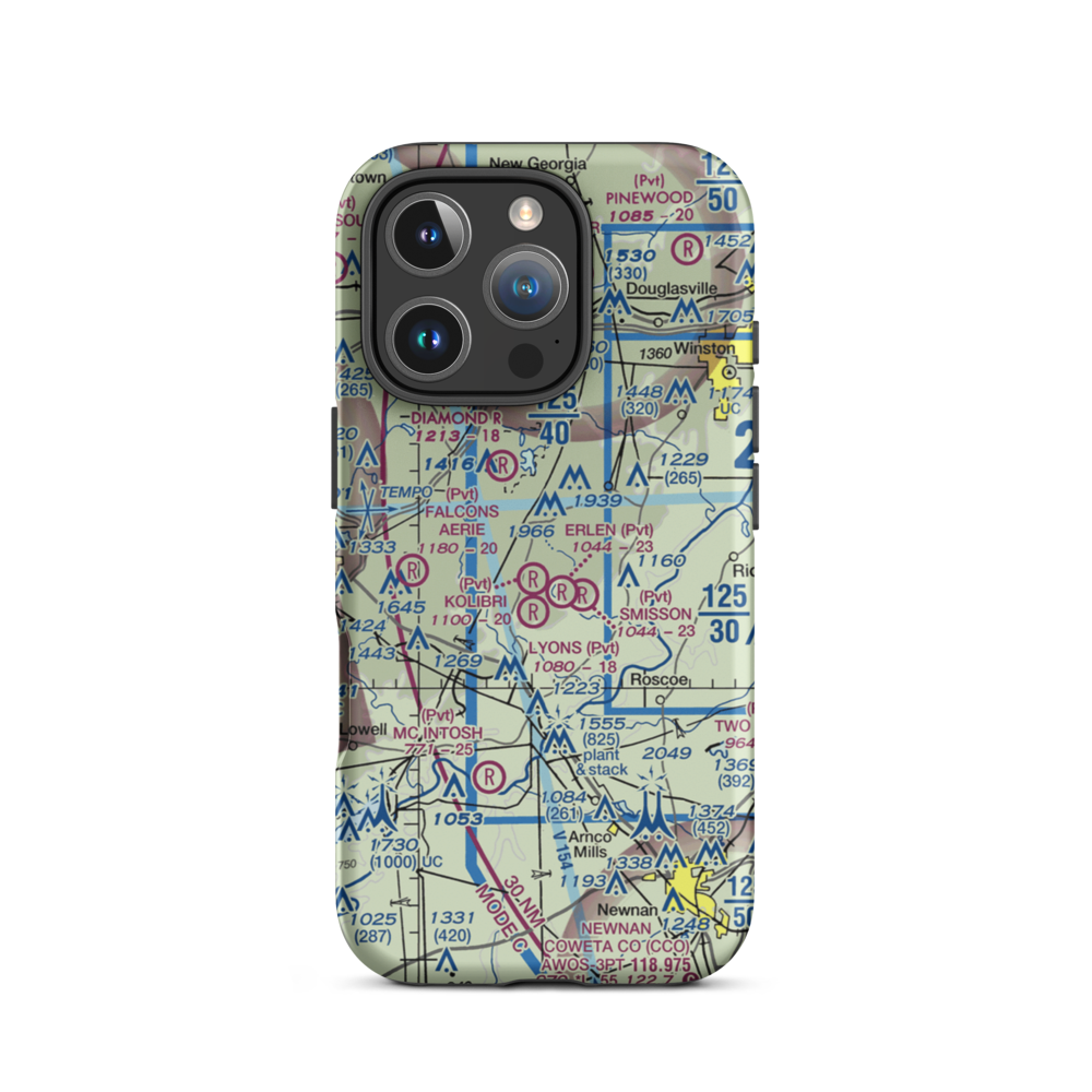 Kolibri Airport (6GA5) VFR Sectional  Tough iPhone Case iPhone 16 Pro model shown
