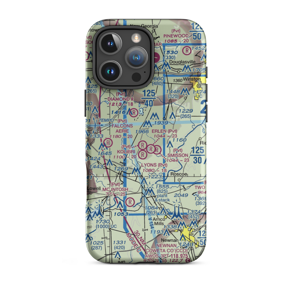 Kolibri Airport (6GA5) VFR Sectional  Tough iPhone Case iPhone 16 Pro Max model shown