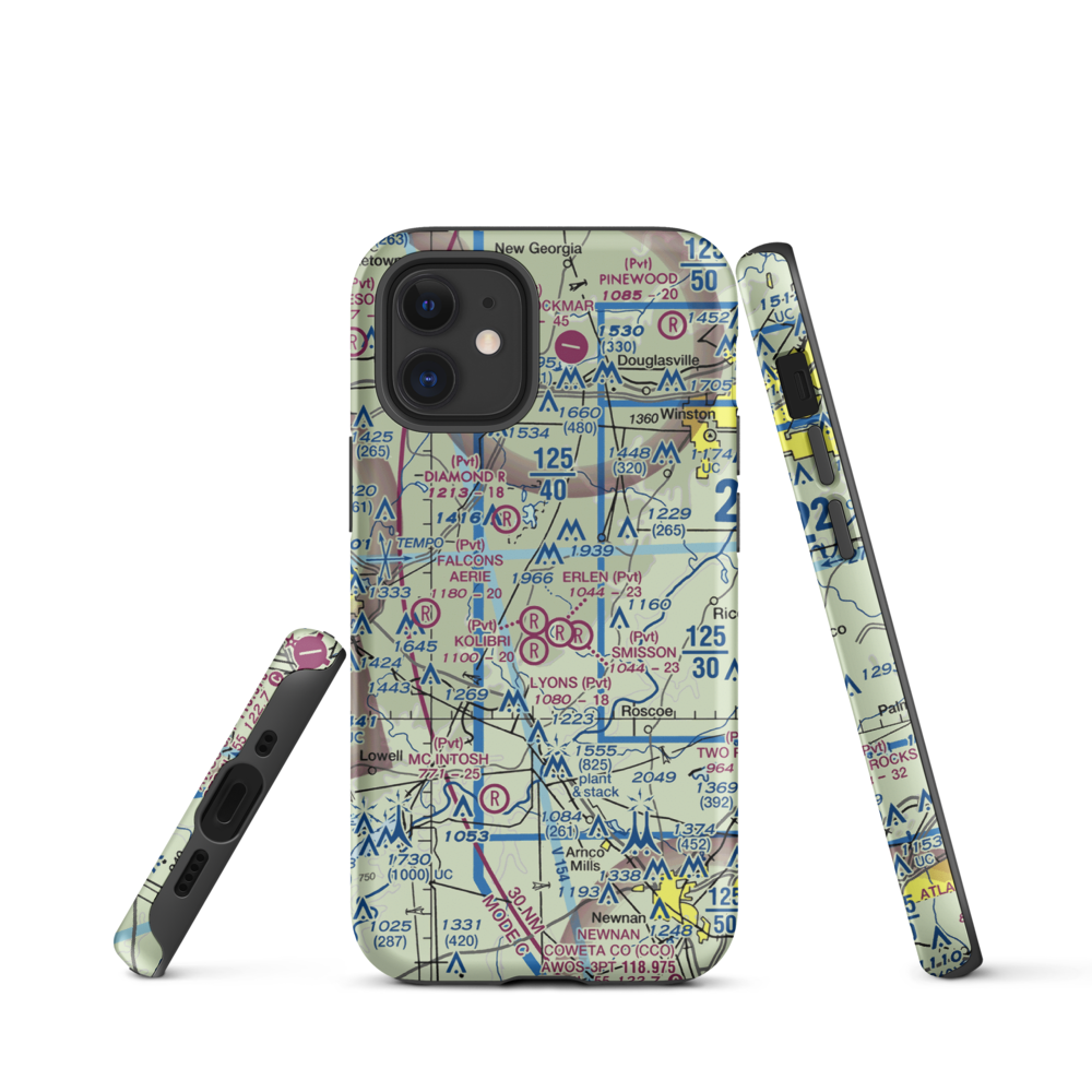 Kolibri Airport (6GA5) VFR Sectional  Tough iPhone Case iPhone 12 mini model shown
