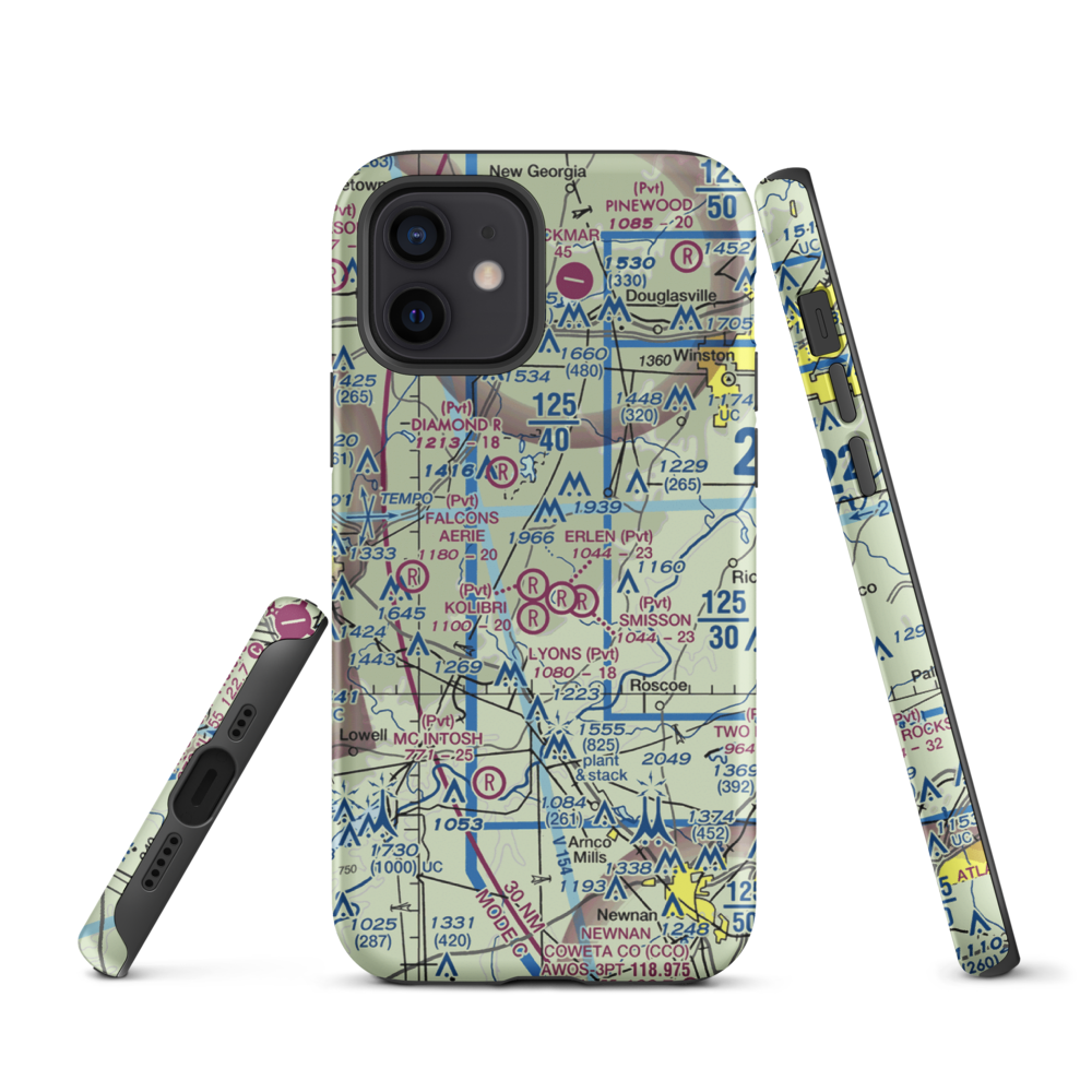 Kolibri Airport (6GA5) VFR Sectional  Tough iPhone Case iPhone 12 model shown