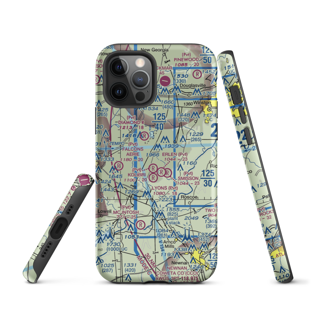 Kolibri Airport (6GA5) VFR Sectional  Tough iPhone Case iPhone 12 Pro model shown