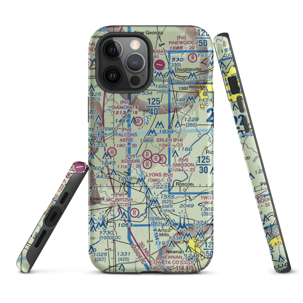 Kolibri Airport (6GA5) VFR Sectional  Tough iPhone Case iPhone 12 Pro Max model shown