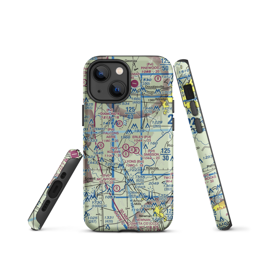 Kolibri Airport (6GA5) VFR Sectional  Tough iPhone Case iPhone 13 mini model shown