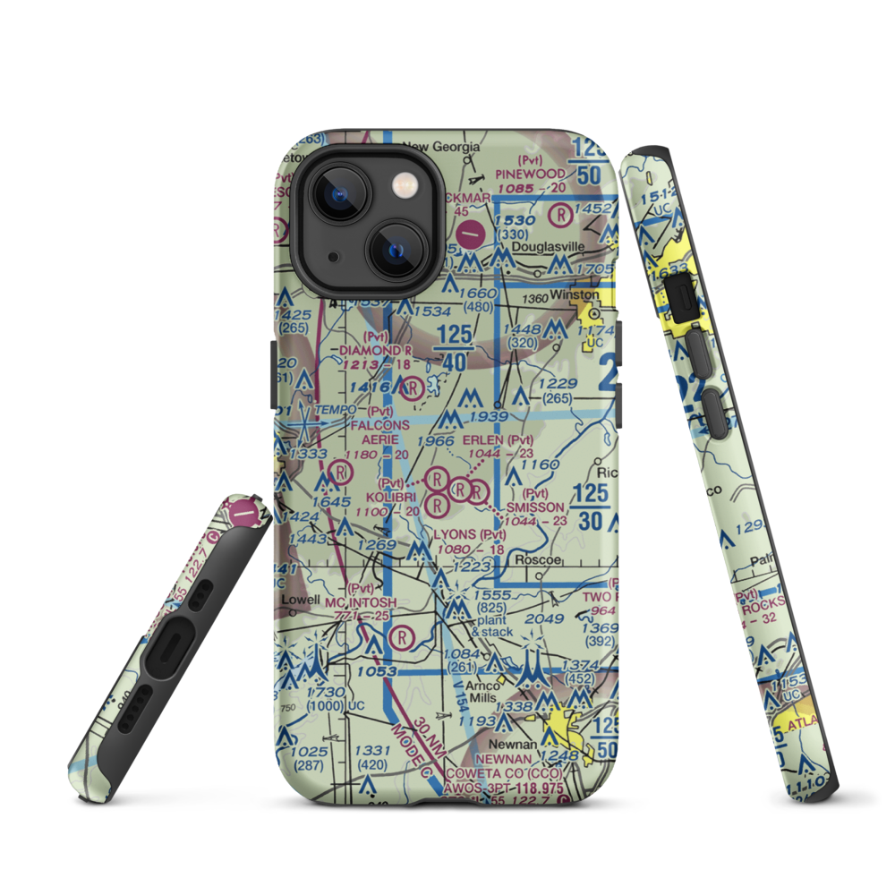 Kolibri Airport (6GA5) VFR Sectional  Tough iPhone Case iPhone 13 model shown