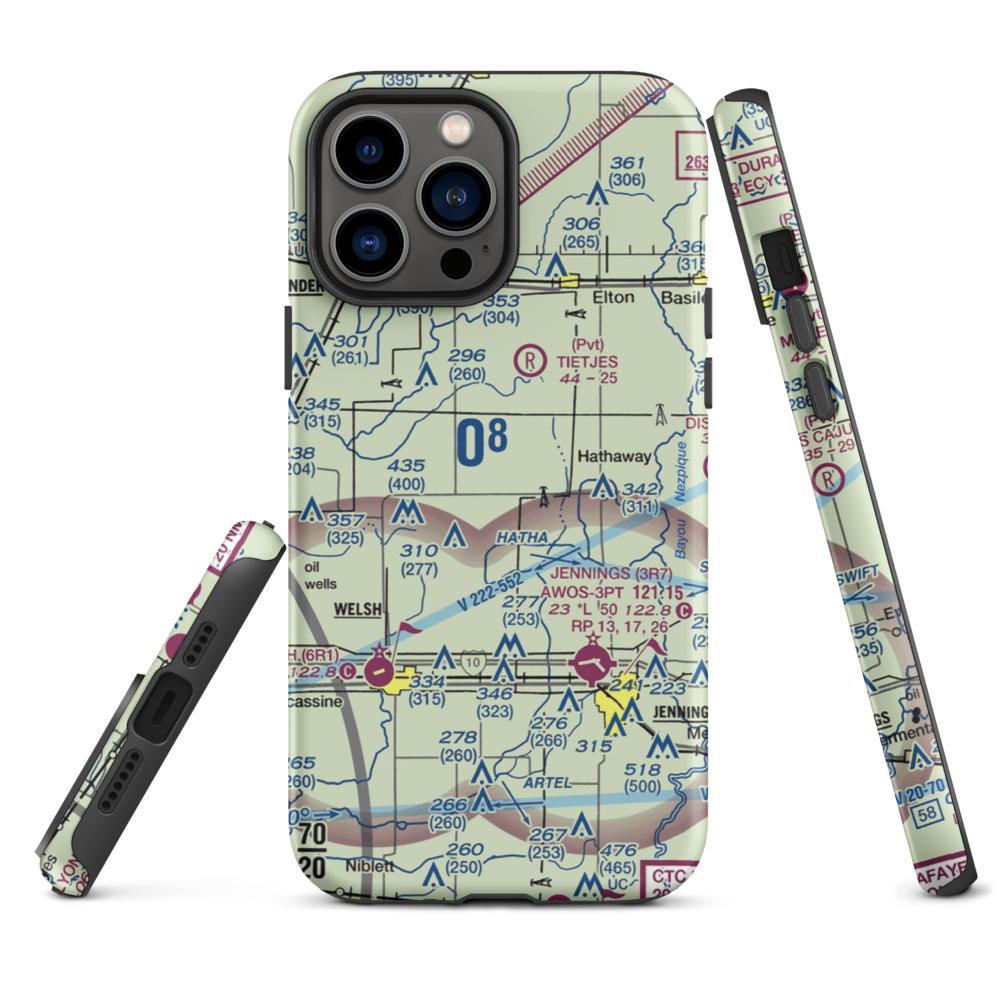 Koll Airport (8LA9) VFR Sectional  Tough iPhone Case iPhone 13 Pro Max model shown