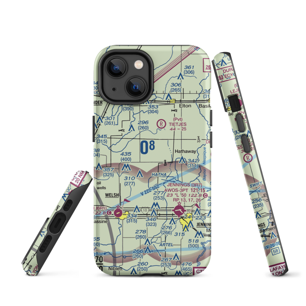Koll Airport (8LA9) VFR Sectional  Tough iPhone Case iPhone 14 model shown