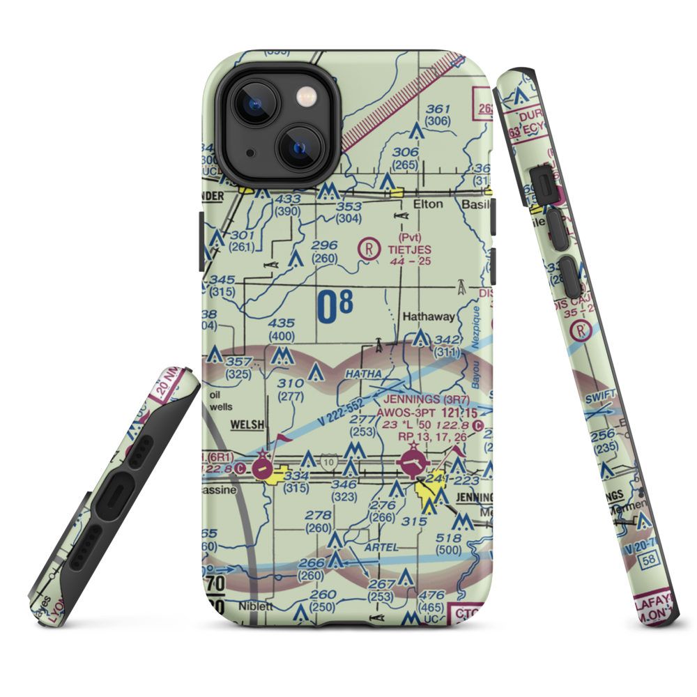 Koll Airport (8LA9) VFR Sectional  Tough iPhone Case iPhone 14 Plus model shown