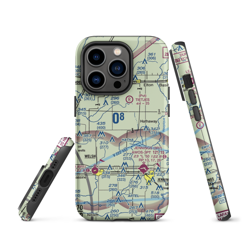 Koll Airport (8LA9) VFR Sectional  Tough iPhone Case iPhone 14 Pro model shown