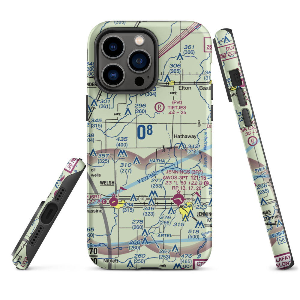 Koll Airport (8LA9) VFR Sectional  Tough iPhone Case iPhone 14 Pro Max model shown