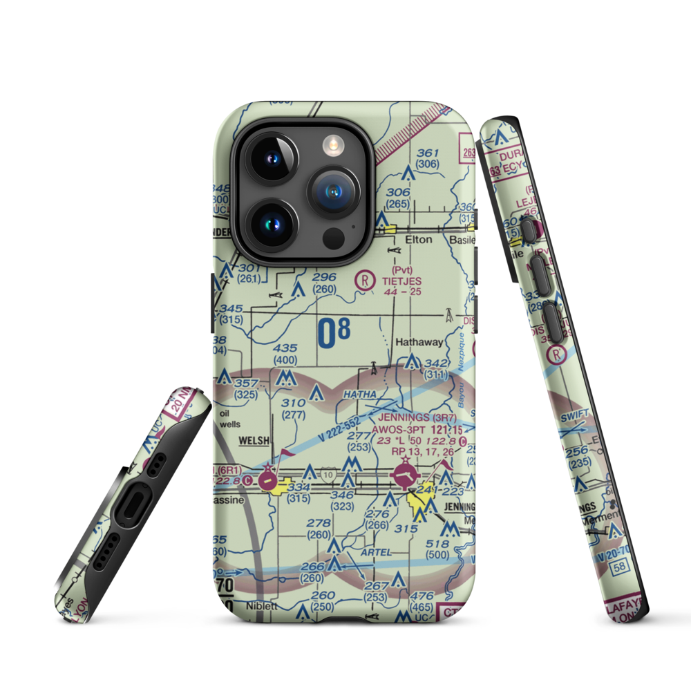 Koll Airport (8LA9) VFR Sectional  Tough iPhone Case iPhone 15 Pro model shown