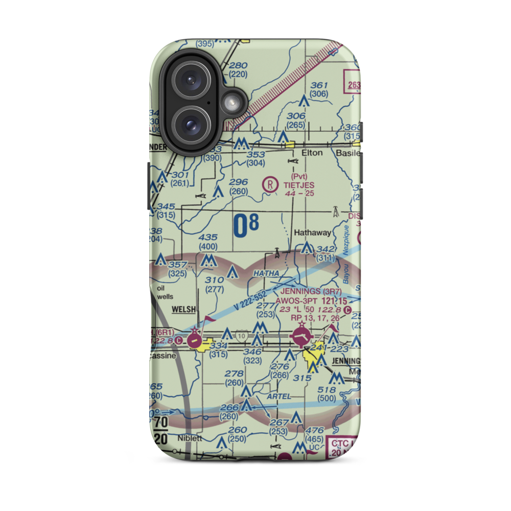 Koll Airport (8LA9) VFR Sectional  Tough iPhone Case iPhone 16 Plus model shown